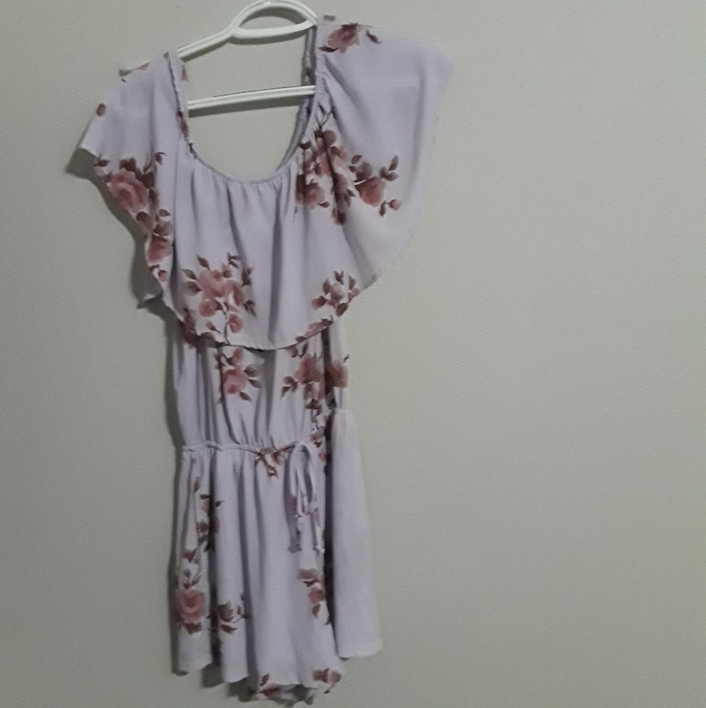 Purple floral romper